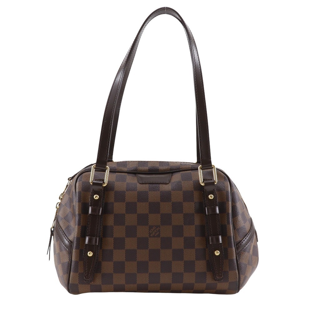 Louis Vuitton Rivington Tote Bag Damier Brown Shoulder Handbag Double Zipper